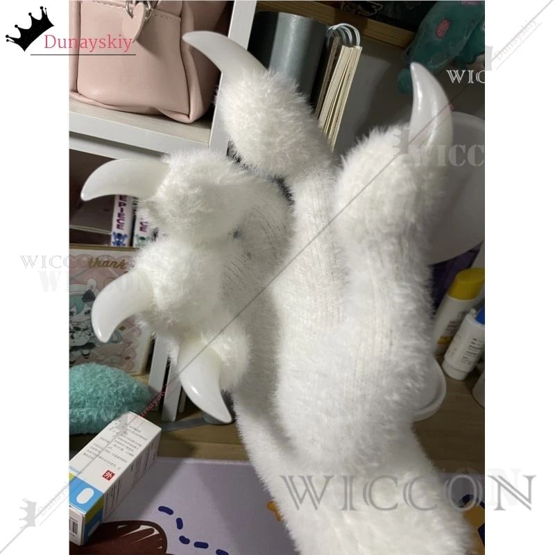 Furry Gloves Kig Fursuit Kigurumi Cosplay Plush Gloves Full SeasonGloves Claw Black White Multicolor Claw Cute Cool Furry  Gift