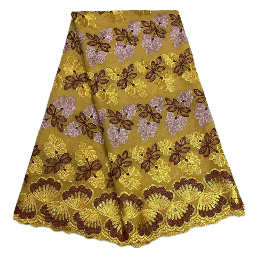 2025 Cotton Swiss Voile Lace Fabric Nigerian Dry Lace For Sewing Wedding Dress African Elegant High Quality 5 Yard Cotton Lace