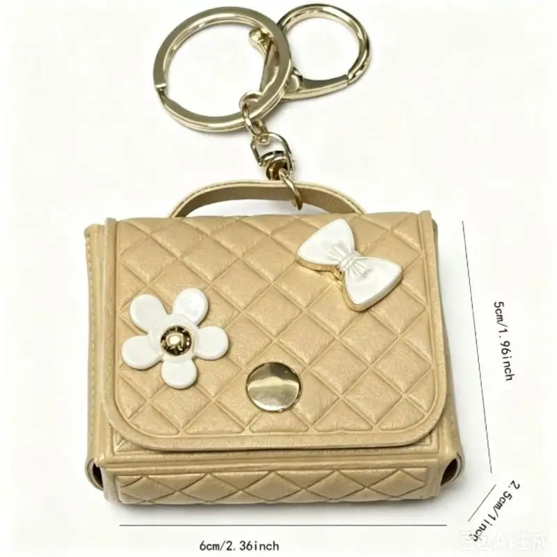Soft Mini PU Earphone Bag Keychain Fashion Creative Small Pouch for Lipstick  Bag Decorative Pendant view 5