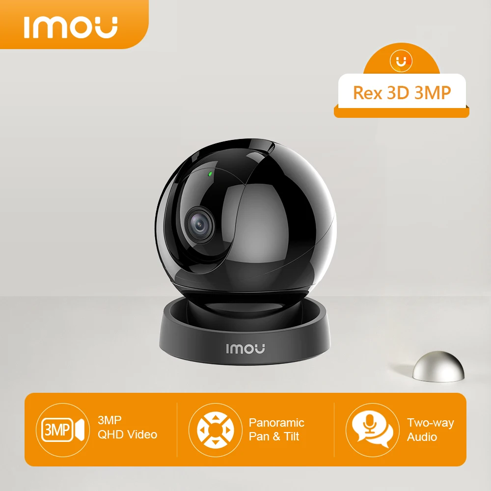 

Imou Rex 3D 3MP WiFi IP Indoor PTZ Camera Smarter AI Human Pet Two-way Talk Ethernet Port 360° Coverage Auto Cruise Privacy Mode