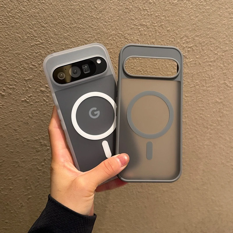 Magsafe capa magnética fosca translúcida para google pixel 10 proxl 9 pro xl 10pro 10 9a carregamento sem fio doce cor capa fina