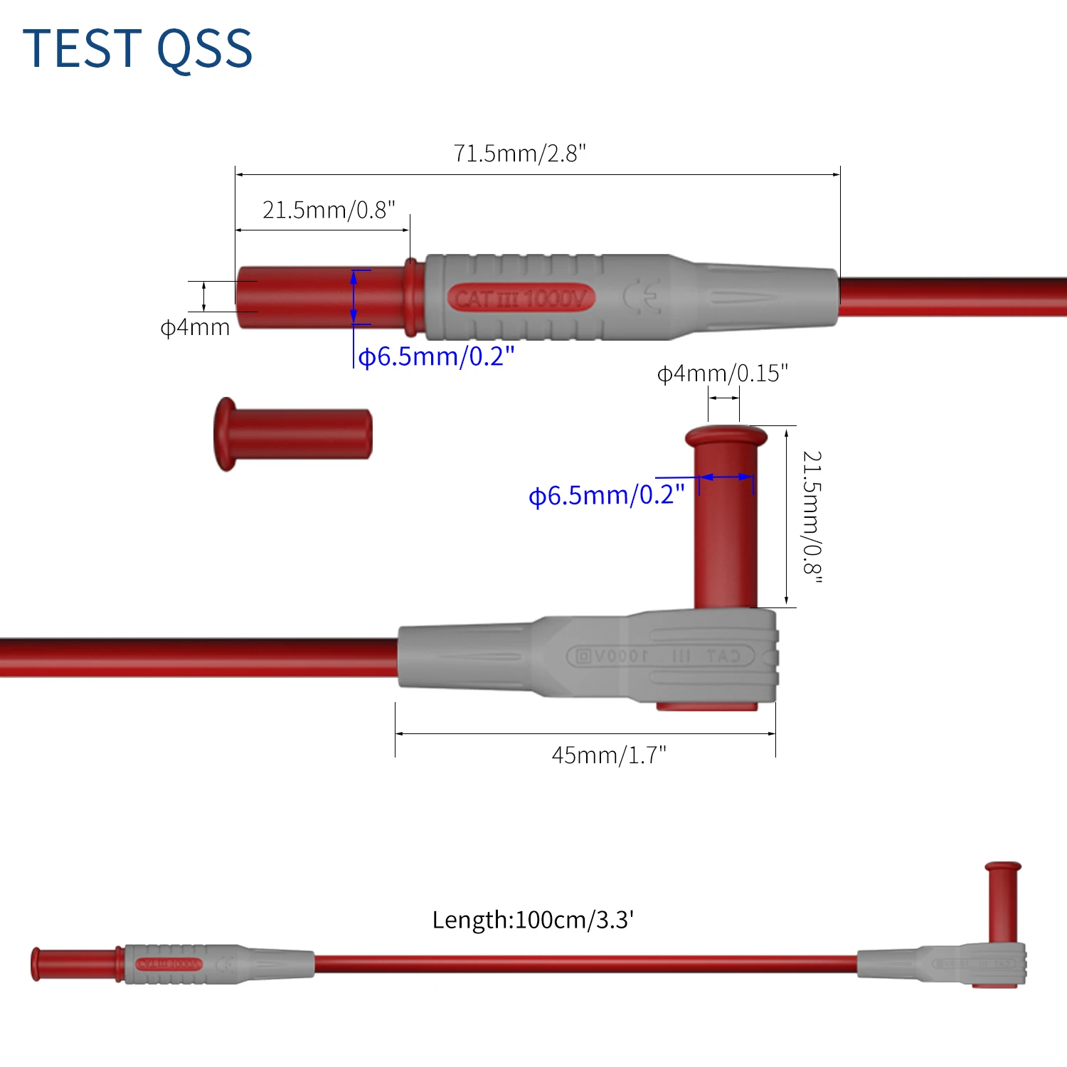 Комплект измерительных проводов для мультиметра QSS с набором тестовых щупов с зажимами типа «крокодил» Проколный щуп для проколов