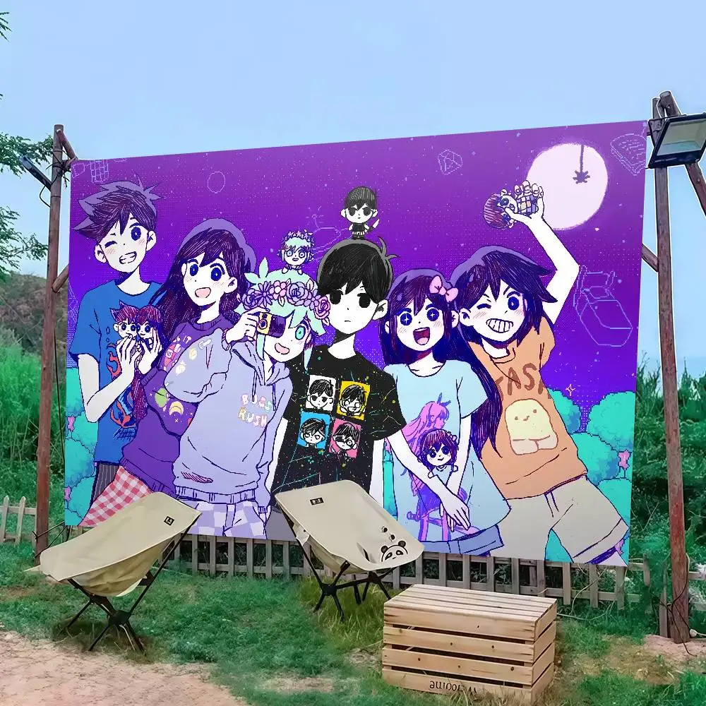 

Cute Cartoon Game O-Omori Flag Decoration Outdoor Picnic Party Home Camping Party Art Hanging Banner