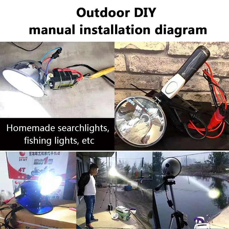 7 Inch HID Lights 12/24V Long Range Spotlights Truck Observation Headlights Off-road Vehicle Roof Lights Marine Searchlights