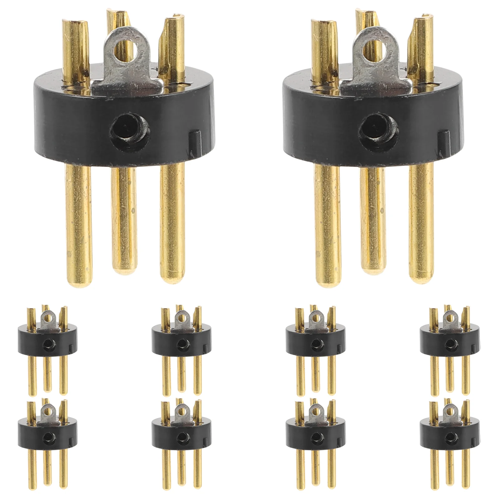 10 Pcs Male XLR Accessories Gold-plated 3-pin 10pcs Lighting Connector Plug Three-core Balance Female and Adapter Metal Head