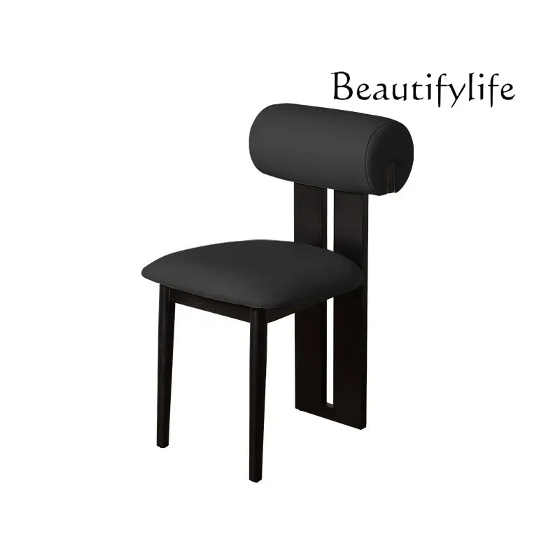 

vV Nordic medieval style simple solid wood leisure chair fabric wabi sandy wind single back chair