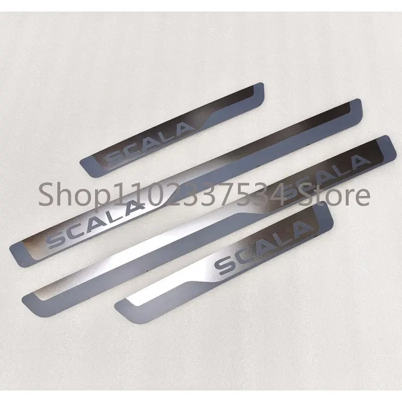 for Skoda SCALA 2018-2022 Car-styling Stainless Steel Scuff Plate/Door Sill Door Sill Scuff Plate Welcome Pedal