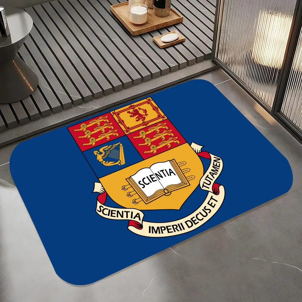 University I-Imperial College London Floor Mat Diatomite Bath Mat, Quick Dry Absorbent Non-Slip Door Mat