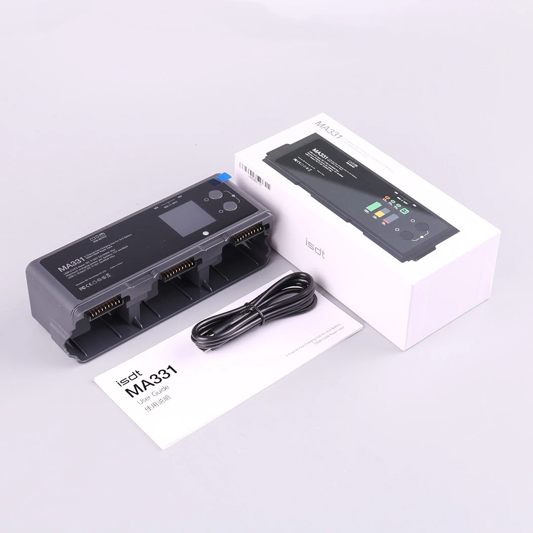 MA331 Air 3 Charging Hub,200W 3 Channel Smart Battery Charger with APP Connection LCD Display and Discharge for Rc Drone