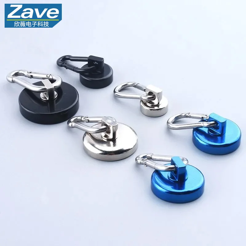 Multifunctional Heavy-Duty Magnetic Hook & Magnetic Suction Cup - 360° Rotatable Neodymium Magnet Carabiner (Pot Magnet)