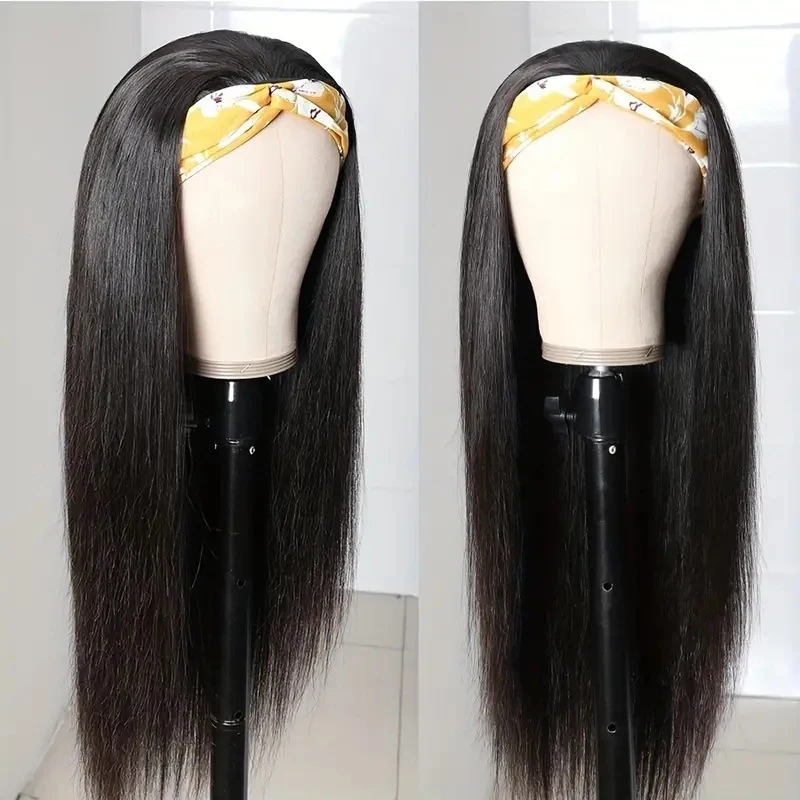 New fashion , long straight hair headband wig, full head cover - view 2