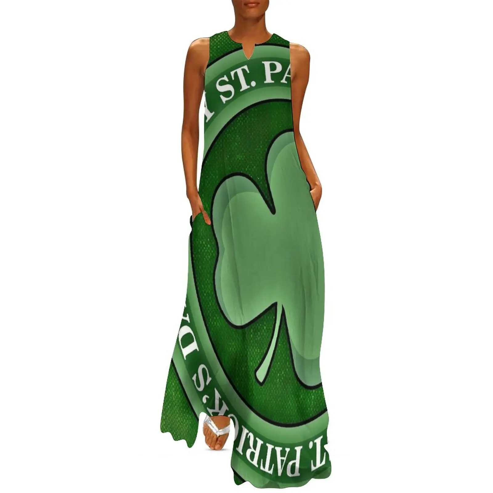 

Happy St. Patricks Day Long Dress luxury woman party dress summer clothes women clothes