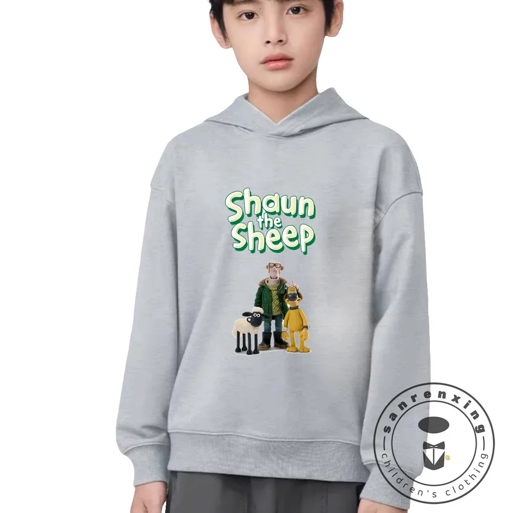 Kids Clothes Shaun the Sheep Sweatshirt Hoodies 3-14 Years Children Boy Clothes Girls Cartoon Cute Soft Comfort Hooded Tops