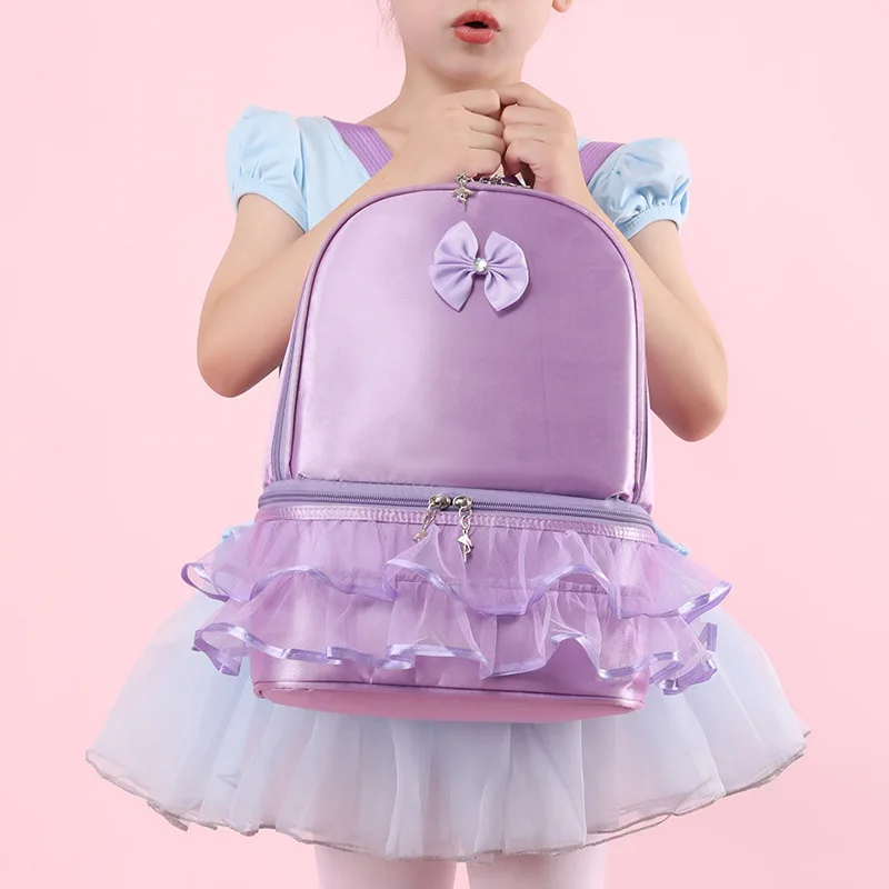 Mochila personalizada con vestido de baile para niños, falda de gasa personalizada, mochila de Ballet de encaje para niñas, mochila para estudiantes