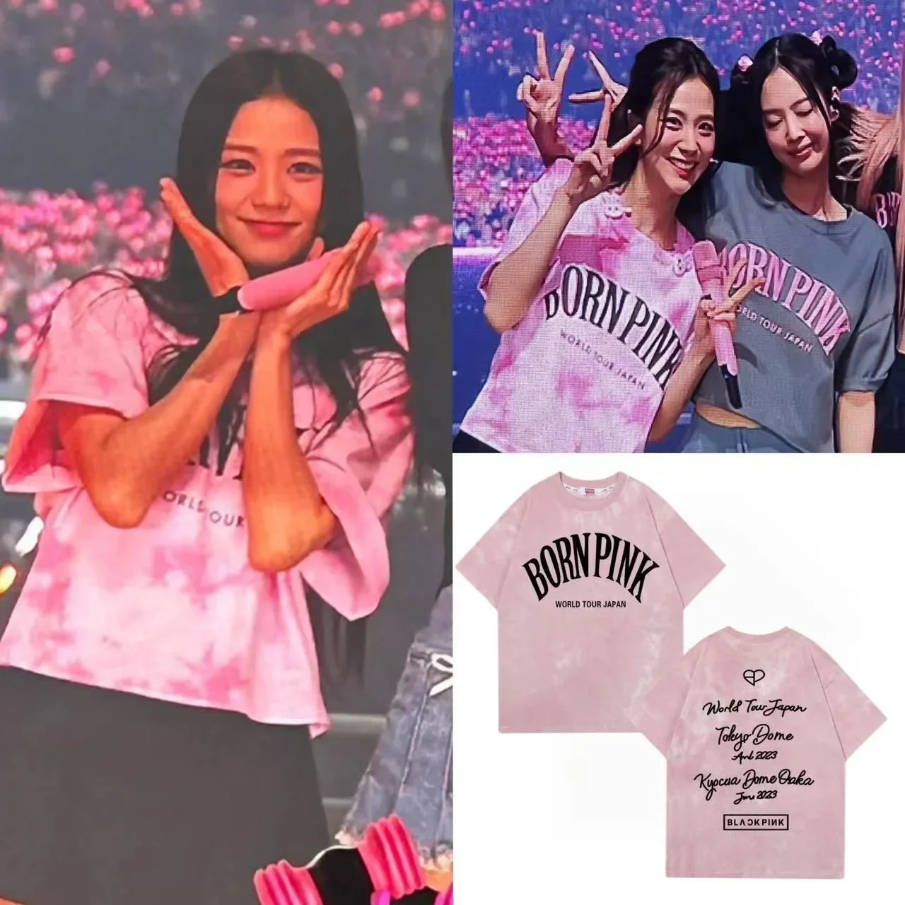 BLACK Tokyo Giant Egg 2023 Born Pink Concert Weekend Short Sleeves Pure Cotton T-Shirt Crew Neck Design For Fans