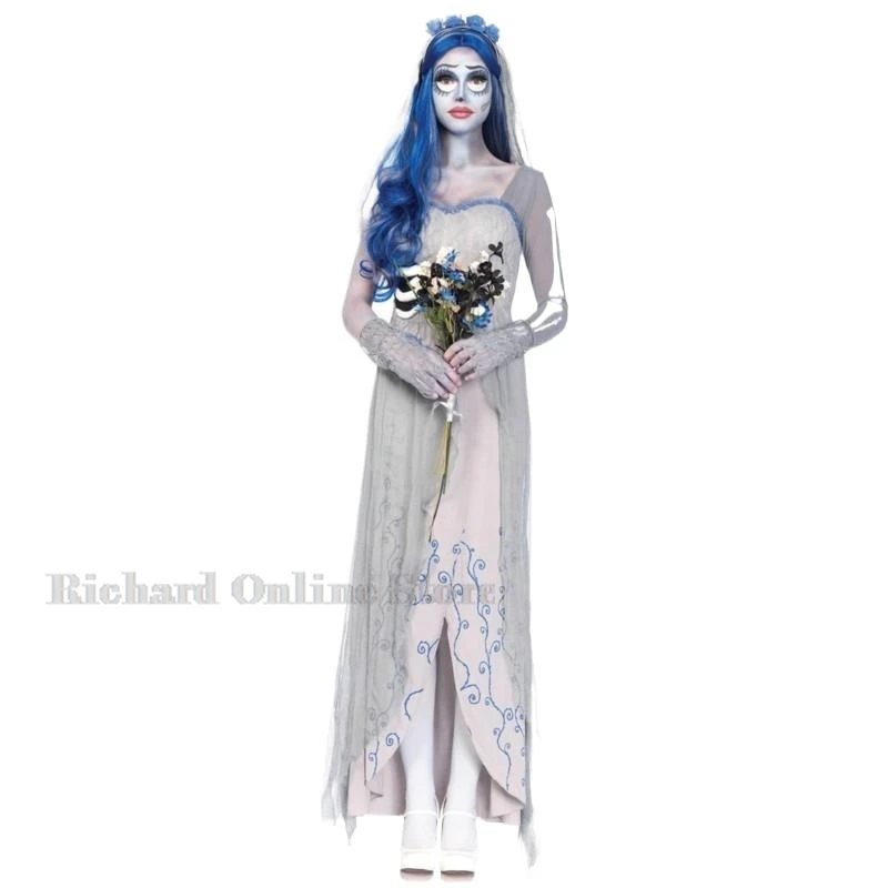 Dress for Female Devil Cosplay Party Devil Corpse Costumes Bride Wig Halloween Women Scary Vampire Costume Clothes Witch Dresses