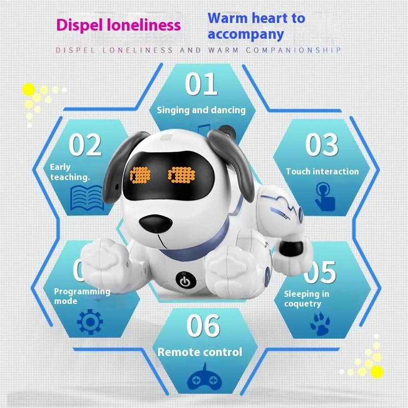 Leon เด็กรีโมทคอนโทรล Bionic หุ่นยนต์อัจฉริยะสุนัข K16 โปรแกรมจําลองของเล่นไฟฟ้า Walking Talking Dog