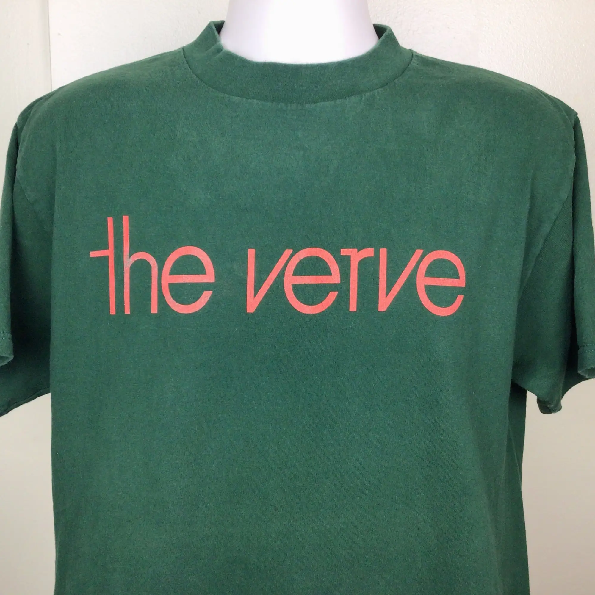 Vtg 90s The Verve TShirt Green L Richard Ashcroft Britpop Rock Band