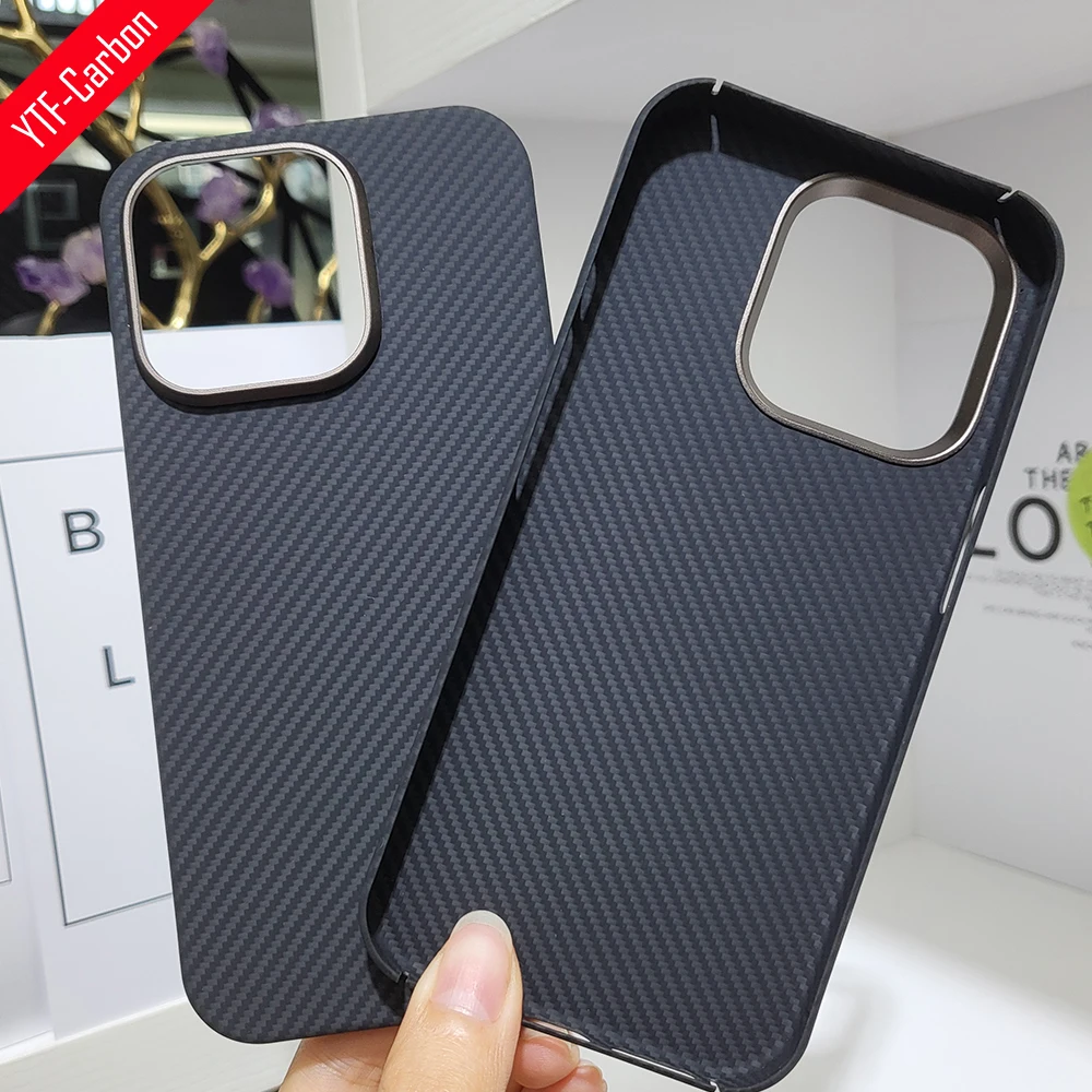 

YTF-Carbon 600D Carbon Fiber iphone 15 Pro max Case Matte Shockproof Bumper Ultra Thin Hard 15plus Cover 15 Pro Case.