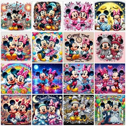 Haft diamentowy Disney Mickey Mouse Minnie Mouse obraz krzyżykowy obraz ścieg haft cyrkonie w pełni z okrągłych rękodzieło