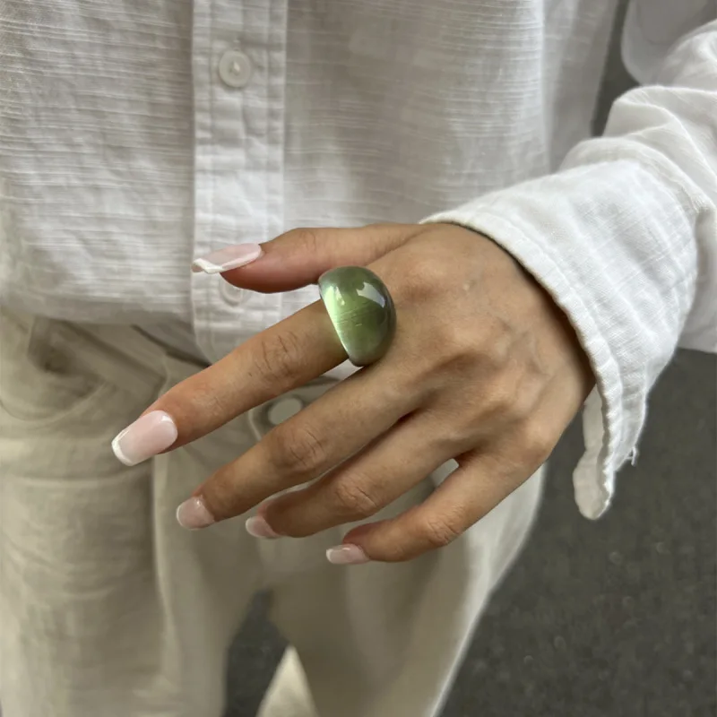 Women's Oversized Multicolour Resin Dome Ring
