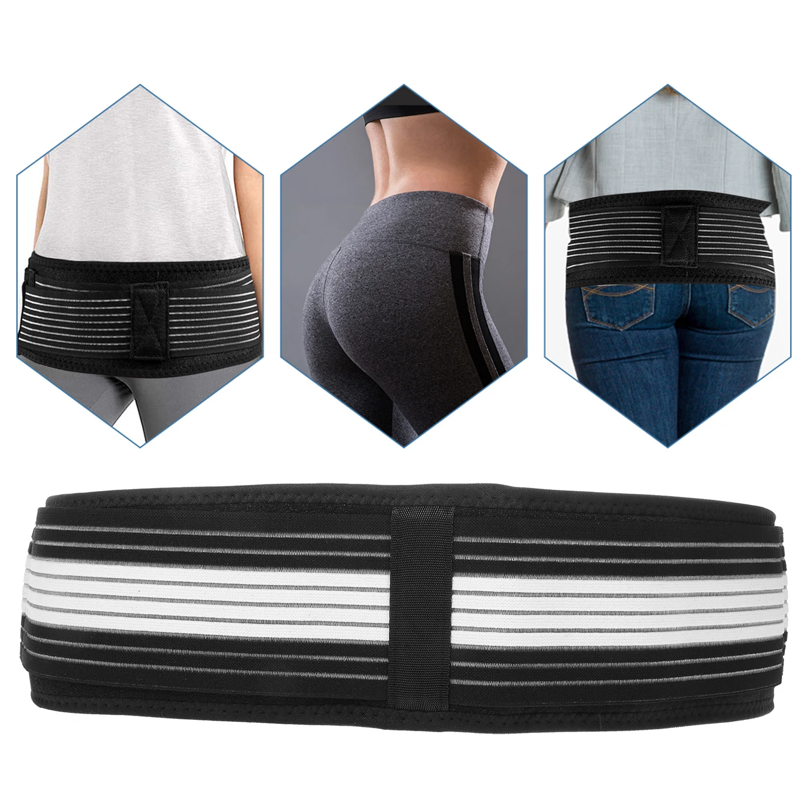 

Регулируемый пояс для поддержки таза, корректирующий бандаж для таза, стабилизирует дышащий пот сустав сакролика