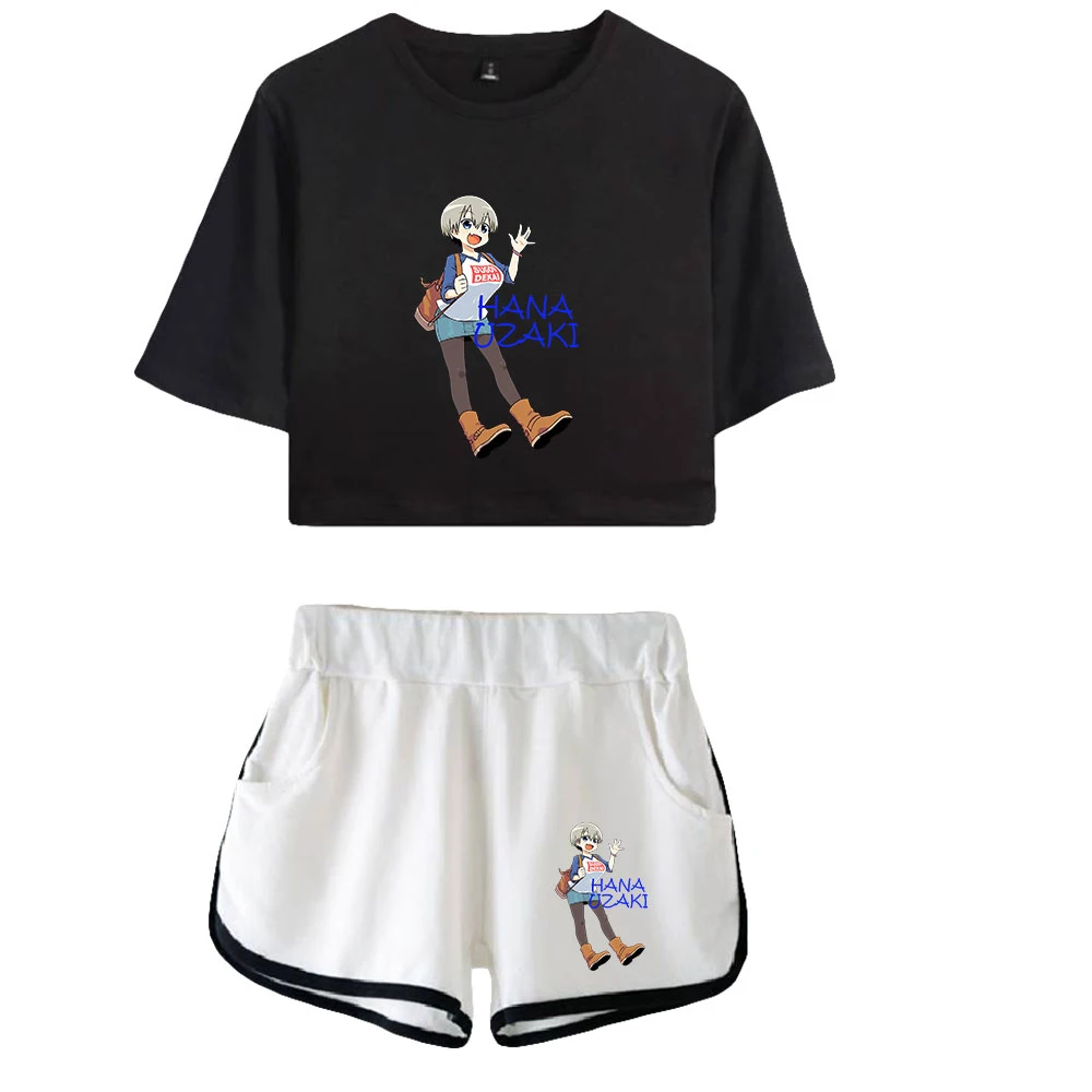 Hot Sale Uzaki-chan Wants to Hang Out! Two Piece Sets Shorts+short Sleeve T-shirt 2021 New Women Summer Youthful vitality Sets