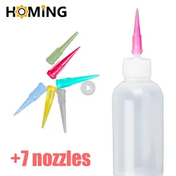 8Pcs/set Jam Painting Squeeze Bottles With 7 Nozzles Cake Decor Baking Pastry 50ML Bottle Drawing Tools Jam Pot Pastry Cake Tool