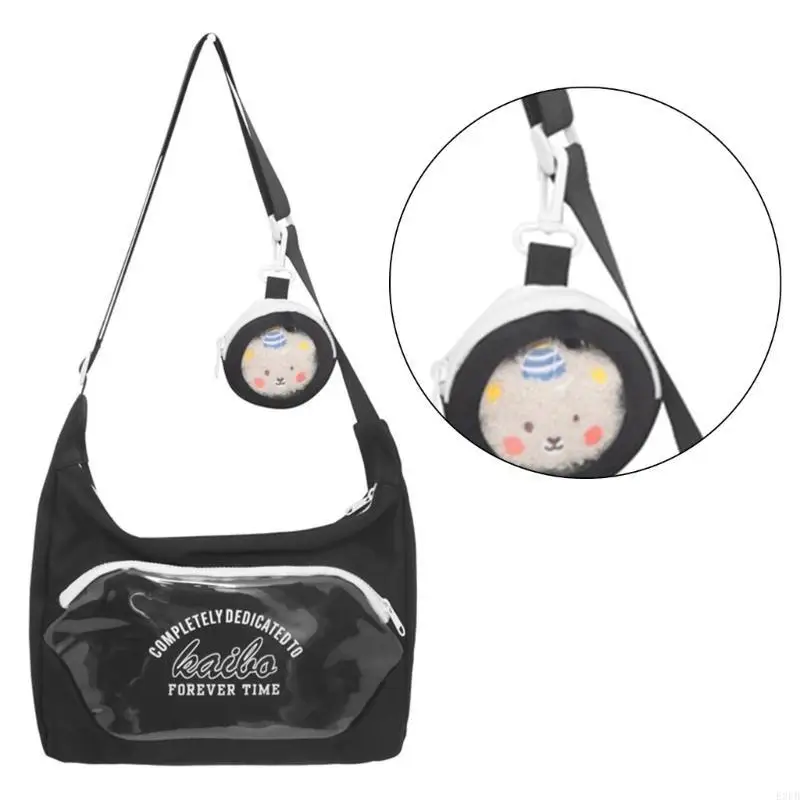 

Модная прозрачная одиночная сумка, нейлоновая сумка через плечо, студенческая книжная сумка для студентов