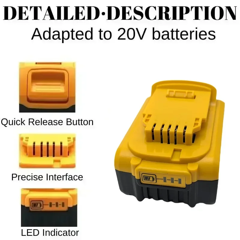 Batería 100% Original DCB200 20V 18Ah para herramienta eléctrica Dewalt DCB201 18V 12Ah herramienta eléctrica recargable baterías de litio, cargador