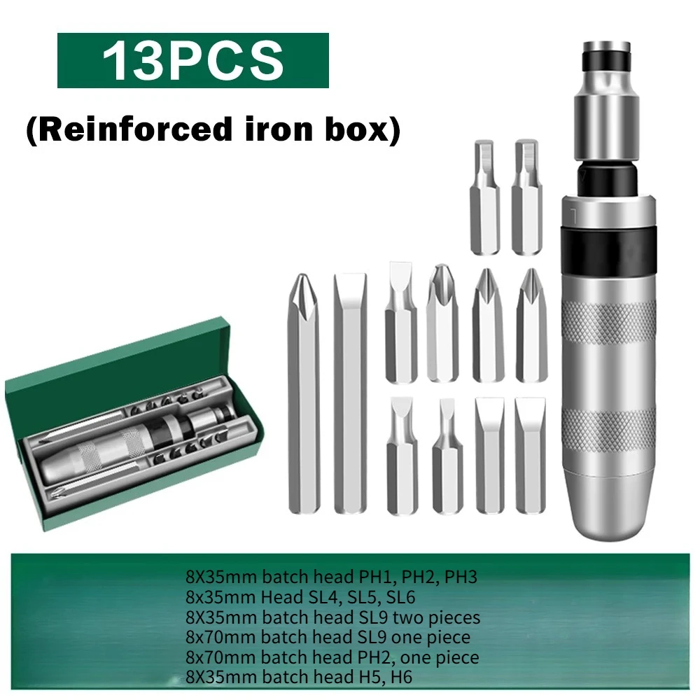 

7/13PCS DIY Impact Screwdriver Kit Nut Strike Impact Driver Tools Professional Manual Screwdriver Household Cordless Screwdriver