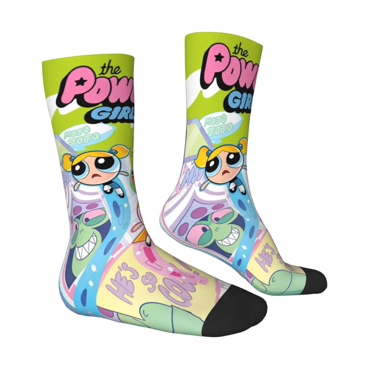 Calcetines de invierno de The power-puffs para niñas, Unisex, divertidos, transpirables, diseño de escalada, antisudor