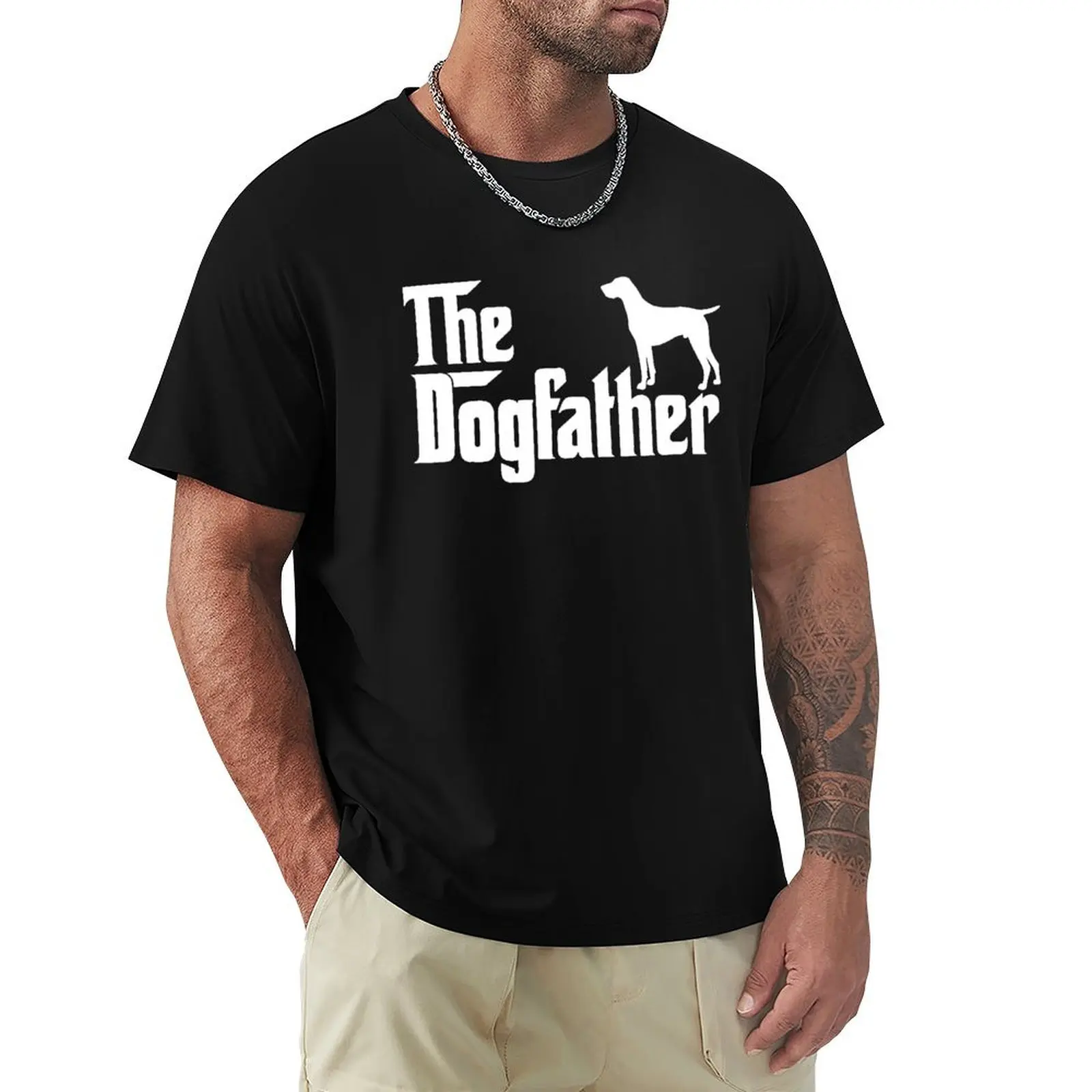

German Shorthaired Pointer Dog The DogFather T Shirts Streetwear Short Sleeve Birthday Gifts Summer Style T-shirt Mens Clothing