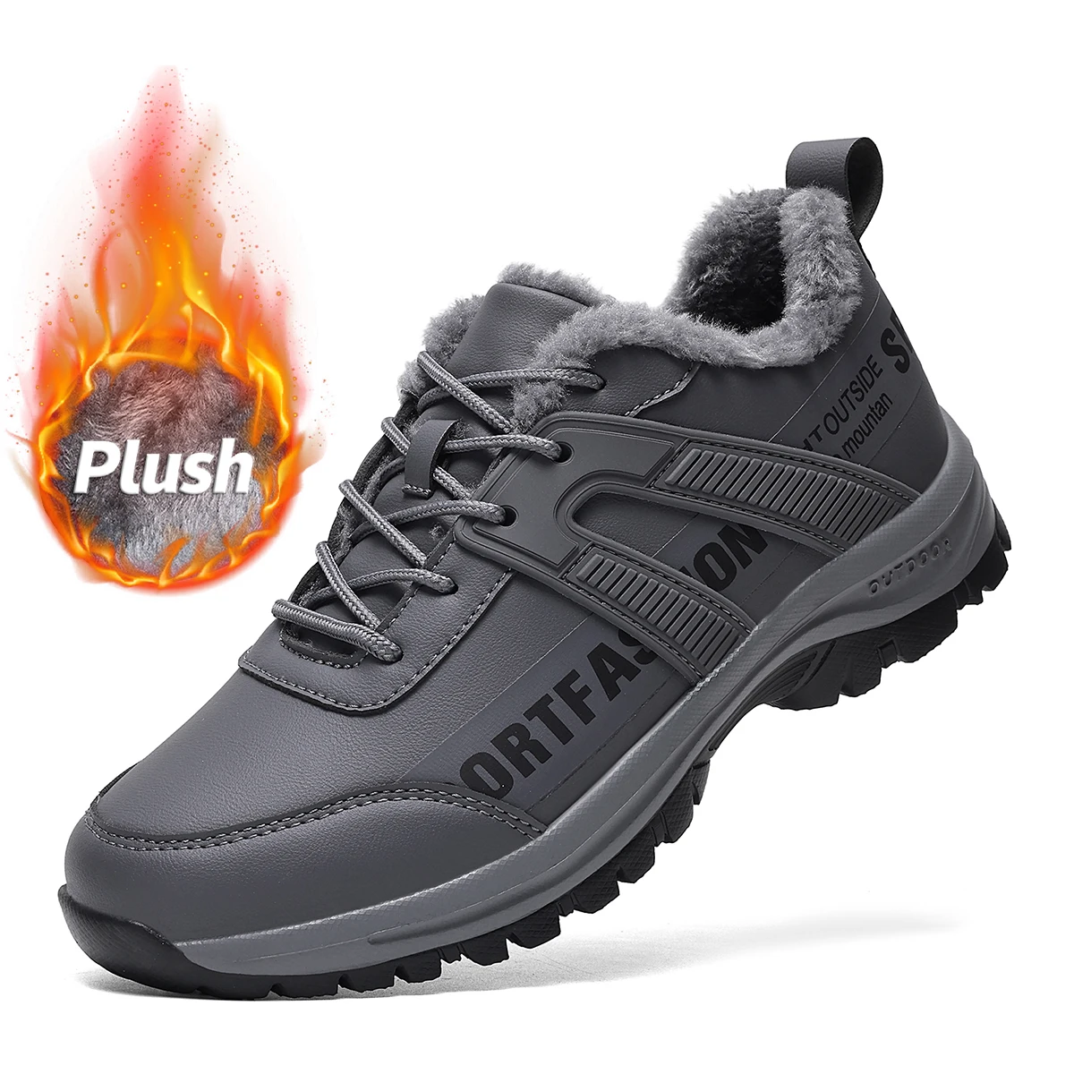 

ELUVA зимние ботинки для мужчин, непромокаемые теплые зимние ботильоны из искусственной кожи, уличная теплая плюшевая нескользящая удобная обувь для мужчин