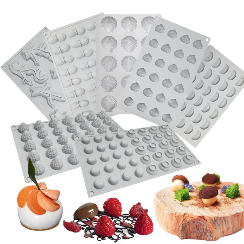 Almond Peanut Candle Molds DIY Simulation Raspberry Mushroom Chocolate Fondant Pastry Silicone Mold Decorative Baking Cake Pan