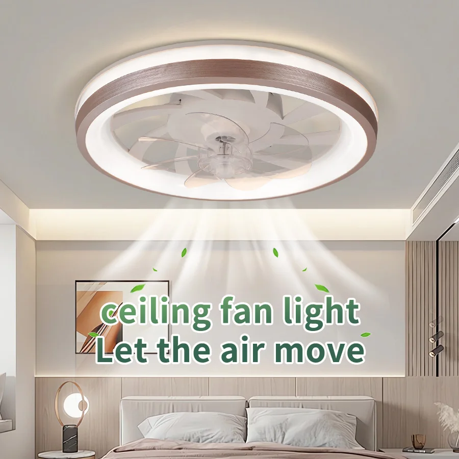 

Modern LED Ceiling Fan Light, Remote Control Unlimited Dimming Six Speed Silent Electric Fan, Living Room, Bedroom Home Lighting