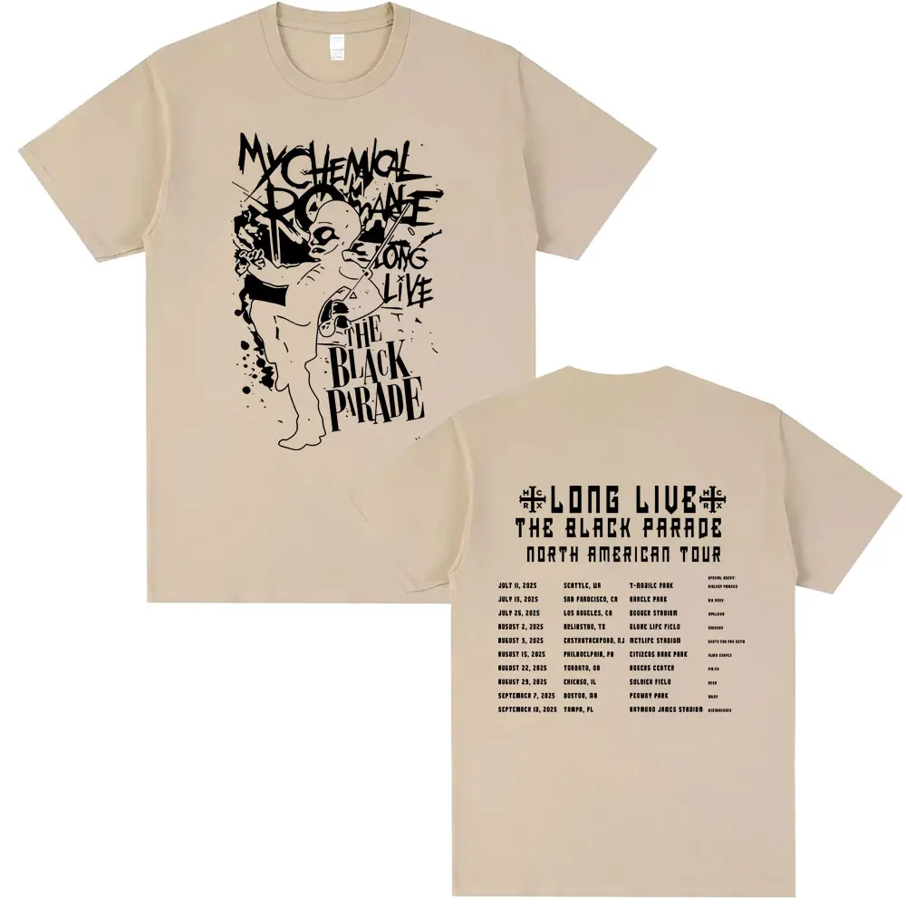

My Chemical Romance Band T-shirts Long Live The Black Parade Tour 2025 T Shirt Men's Gothic Punk Streetwear Man Casual Tshirt