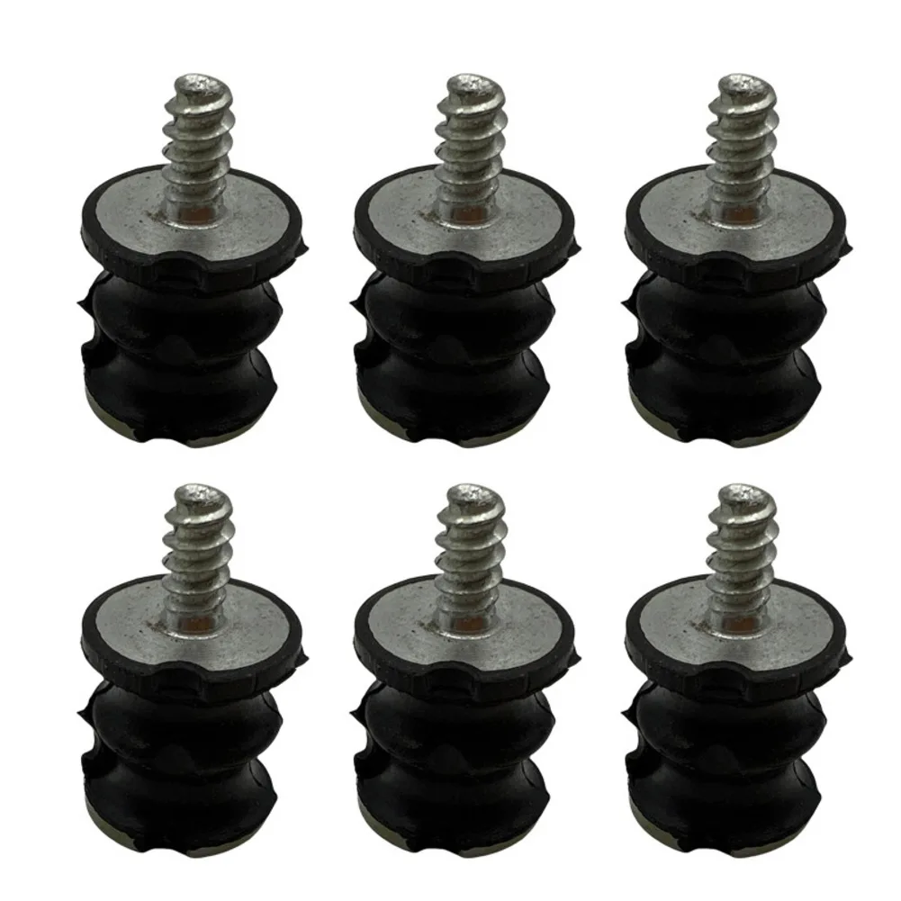 Black Plastic Screw Buffer Shock Absorber 6pcs Set For Chainsaw Models 61 66 266 268 272XP 272S 272K Anti Vibration Tool Parts