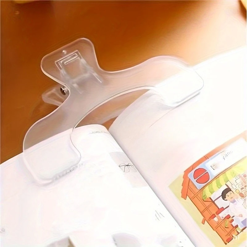 2pcs Premium Plastic Book Clip with Narrow Ruling - Transparent Document Holder for Students, Study Clip for Fine Writing