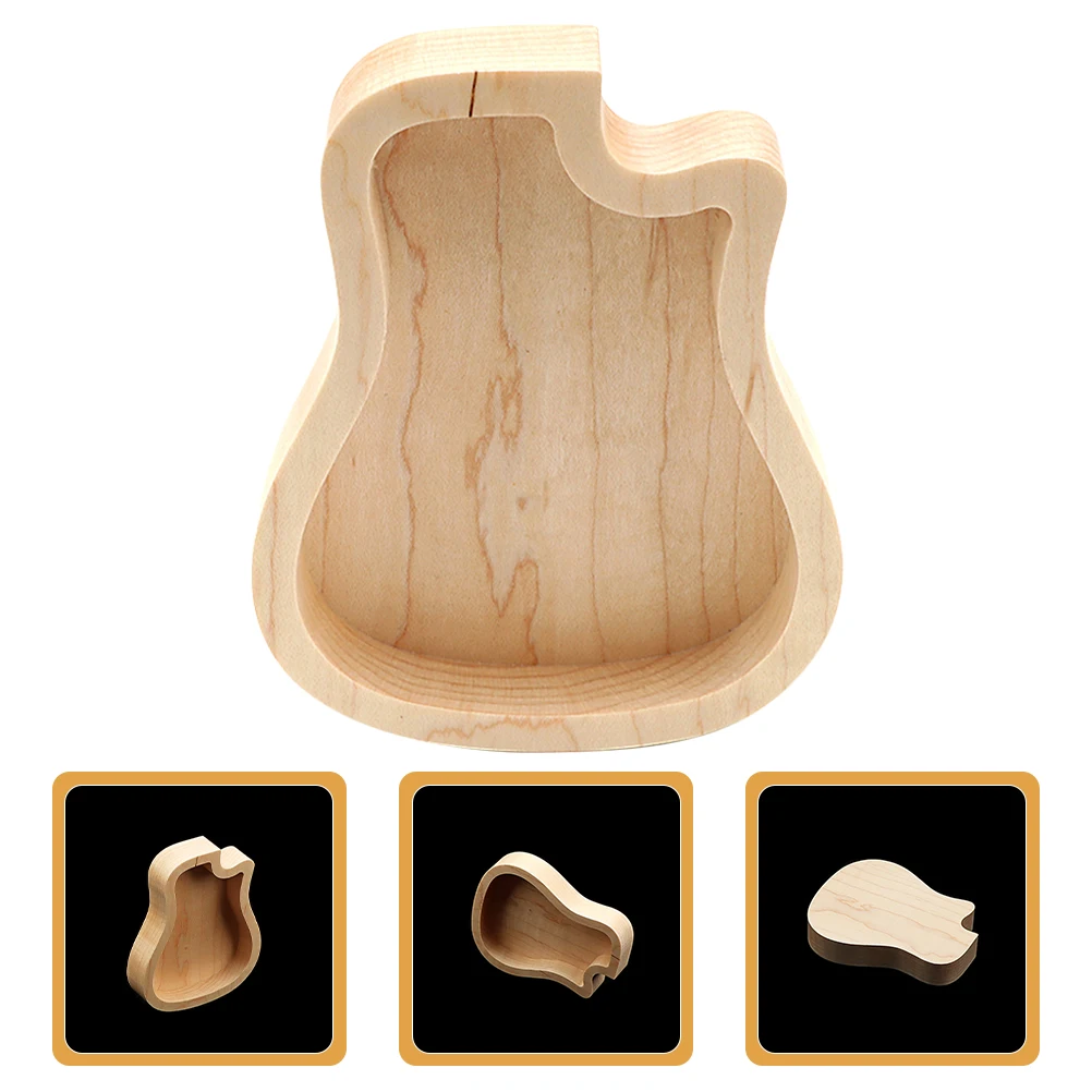 

Musical Instrument Plectrum Case for Guitar Picks Storage Wood Holder Wooden