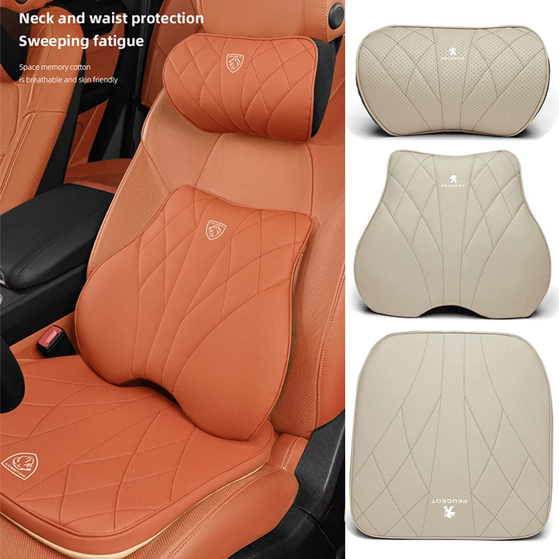 

Car Seat Cushion Headrest Waist Pillow Lumbar Support Accessories For Peugeot 206 307 308 207 3008 208 407 508 2008 5008 301 406
