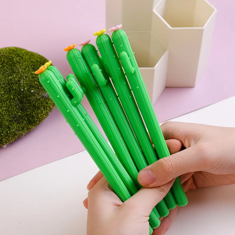 Wholesale Soft Rubber Modeling Single Arm Prickly Ball Gel Pen Plant Creative Pen Korean Stationery Manufacturers Wholesale