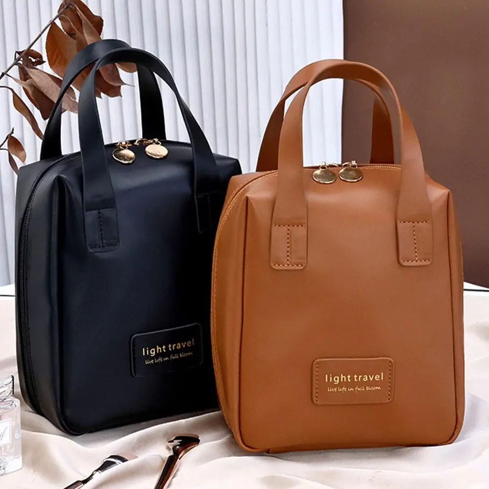 Tas kosmetik หนัง PU กระเป๋าเครื่องสำอางสำหรับเดินทางแบบพกพาความจุขนาดใหญ่กันน้ำเครื่องแป้งแต่งหน้ามัลติฟังก์ชั่ Q5v9