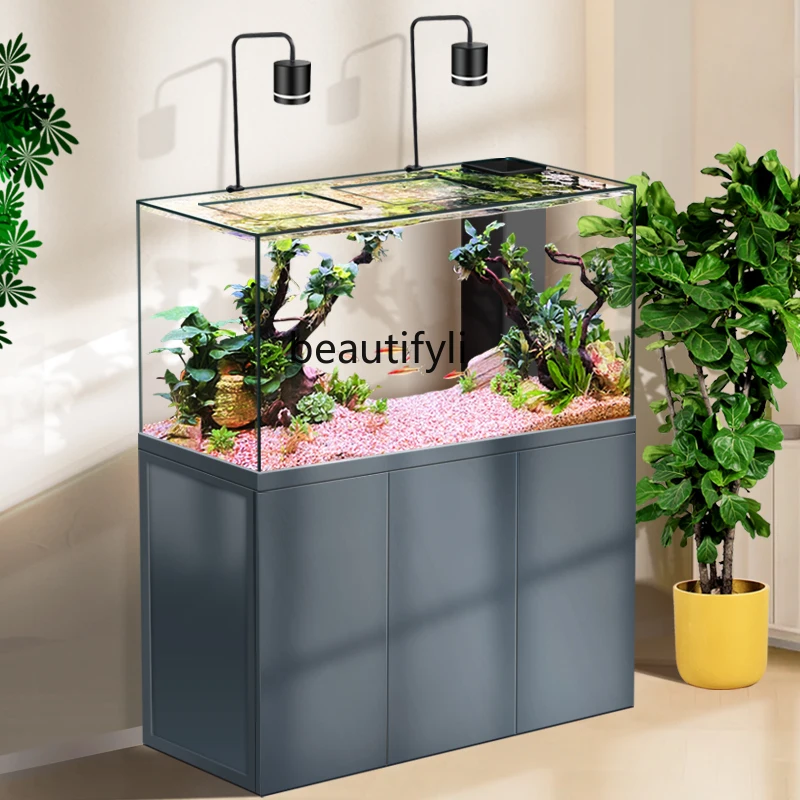 New water jet integrated tensile arowana tank professional bottom filter aquarium living room high-end ecological water tank