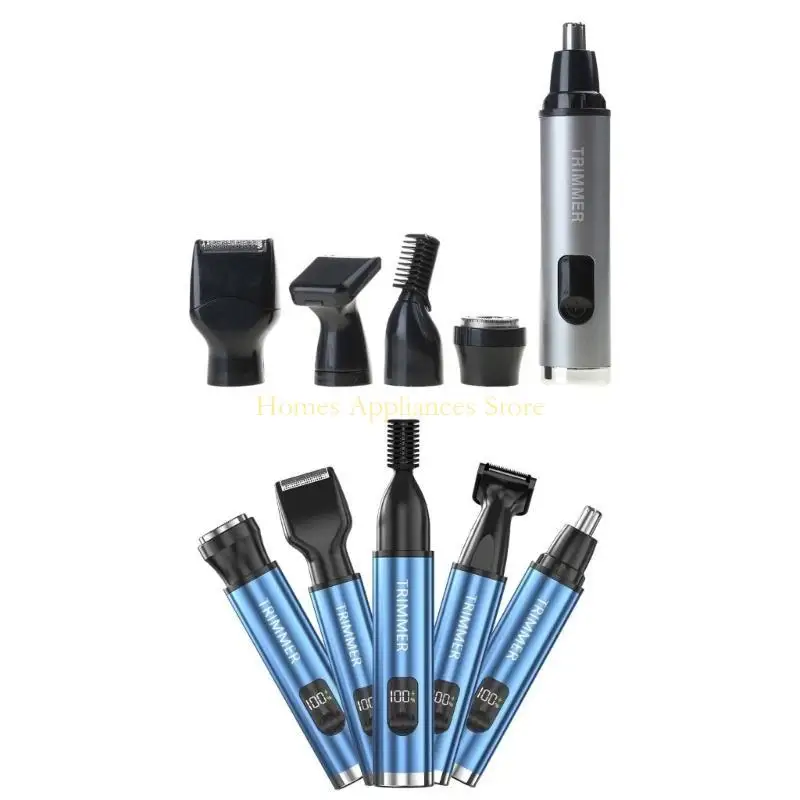 D0AB Beard Grooming Tool 5 in 1 أداة حلاقة كهربائية مقاومة للماء ملمس ABS