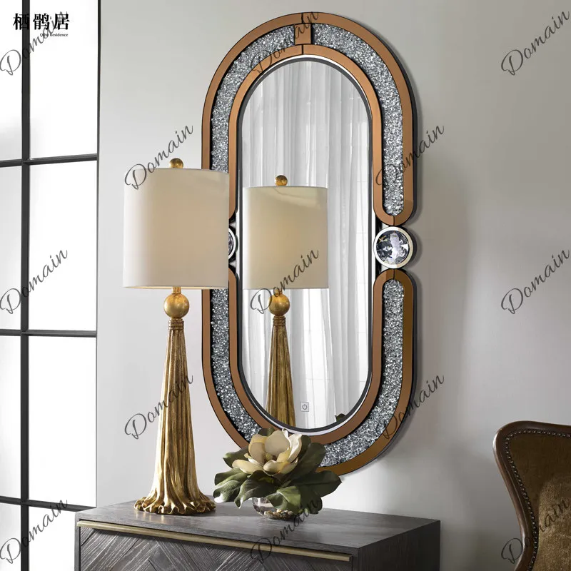 Compact Oval Half Body Mirror for Small Bathroom Dorm Room Rental Simple Minimalist Vanity Table Mirror