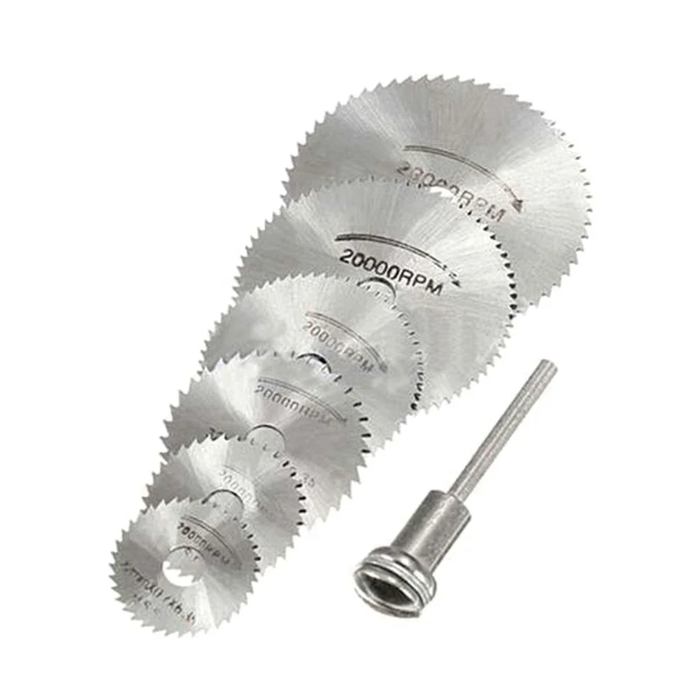 6Pcs HSS Circular Rotary Blade Wheel Discs Mandrel for Metal Rotary Tools + 1 Extension Mandrel Krachtige Saw Blades