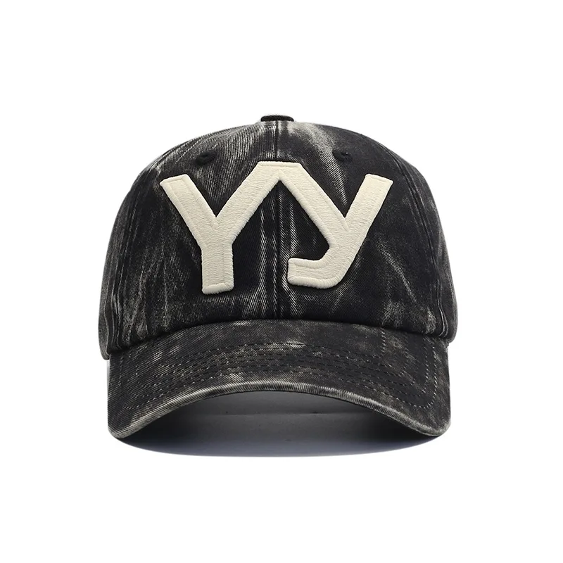 Casual Cotton Baseball Cap Letter YY Sporty Preppy Style All Seasons Unisex Wide Brim Cap Streetwear round Top Cap