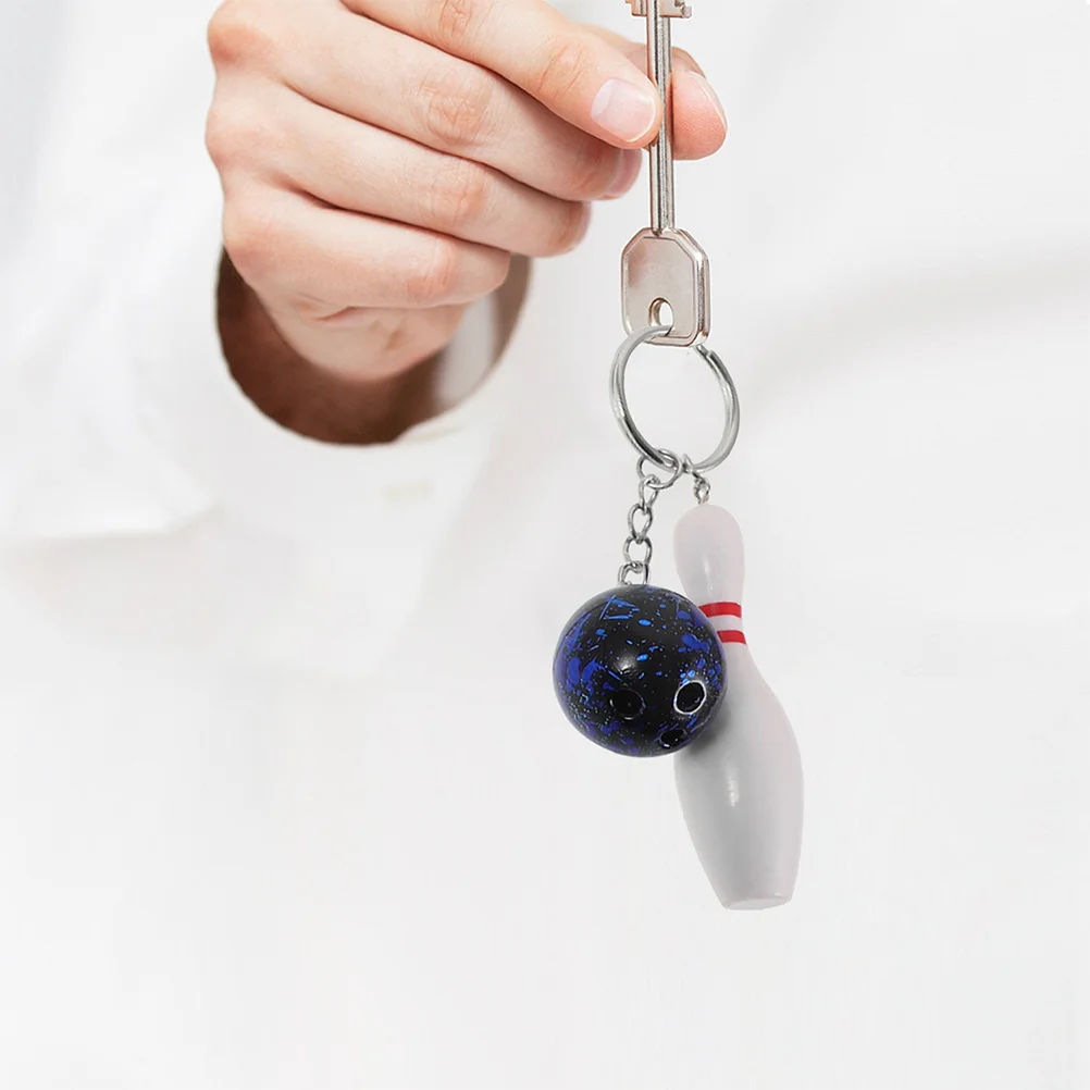 

8Pcs Mini Bowling Pendant Keyrings Unique Pattern Multifunctional Use Ideal for Game Outings Collectors Bowling Charm Keychain
