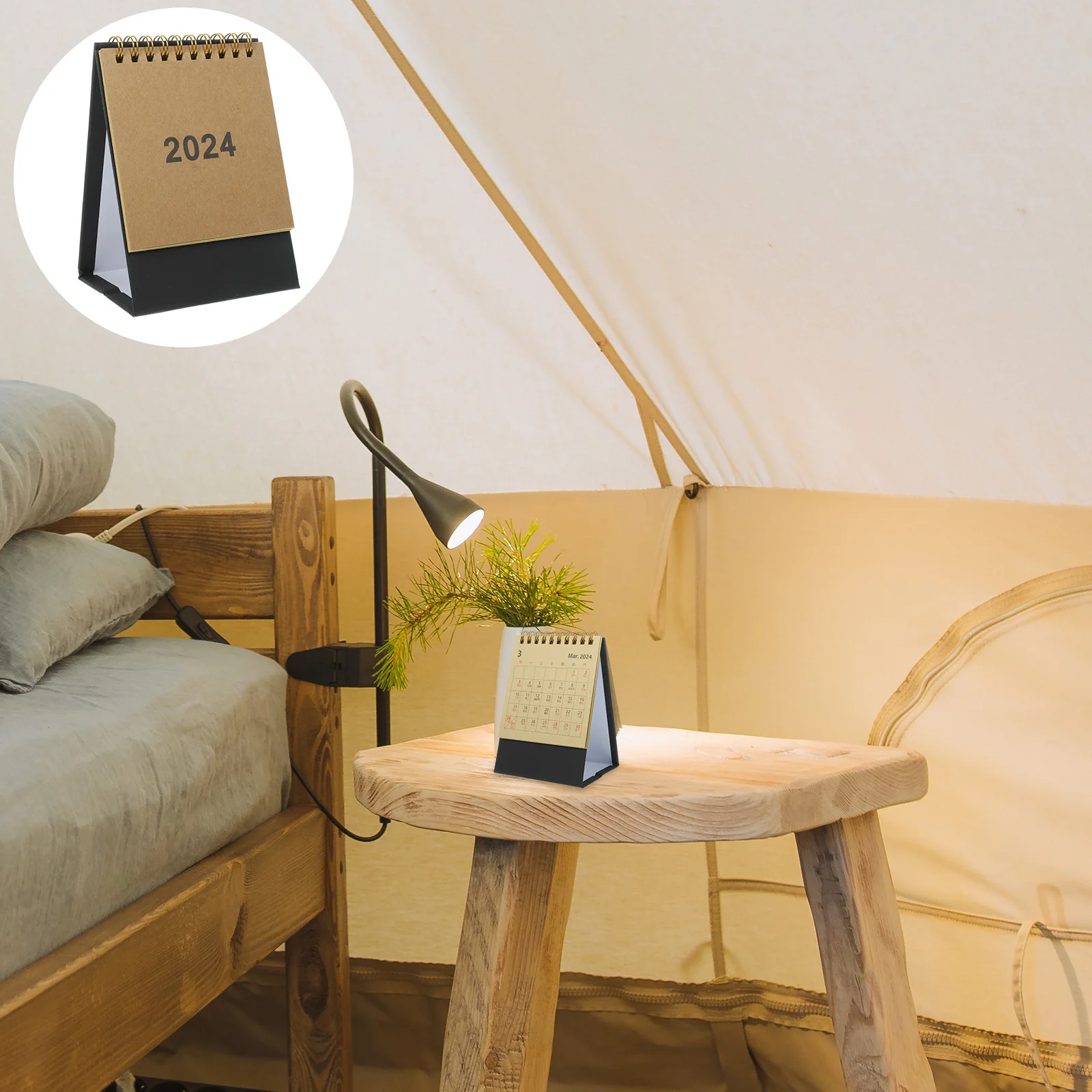 Desk Calendar Stand up Flip for Office Standing Table Calendars Small Number Diary